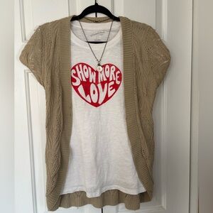 Vintage 90s y2K Tan Knit Cardigan
